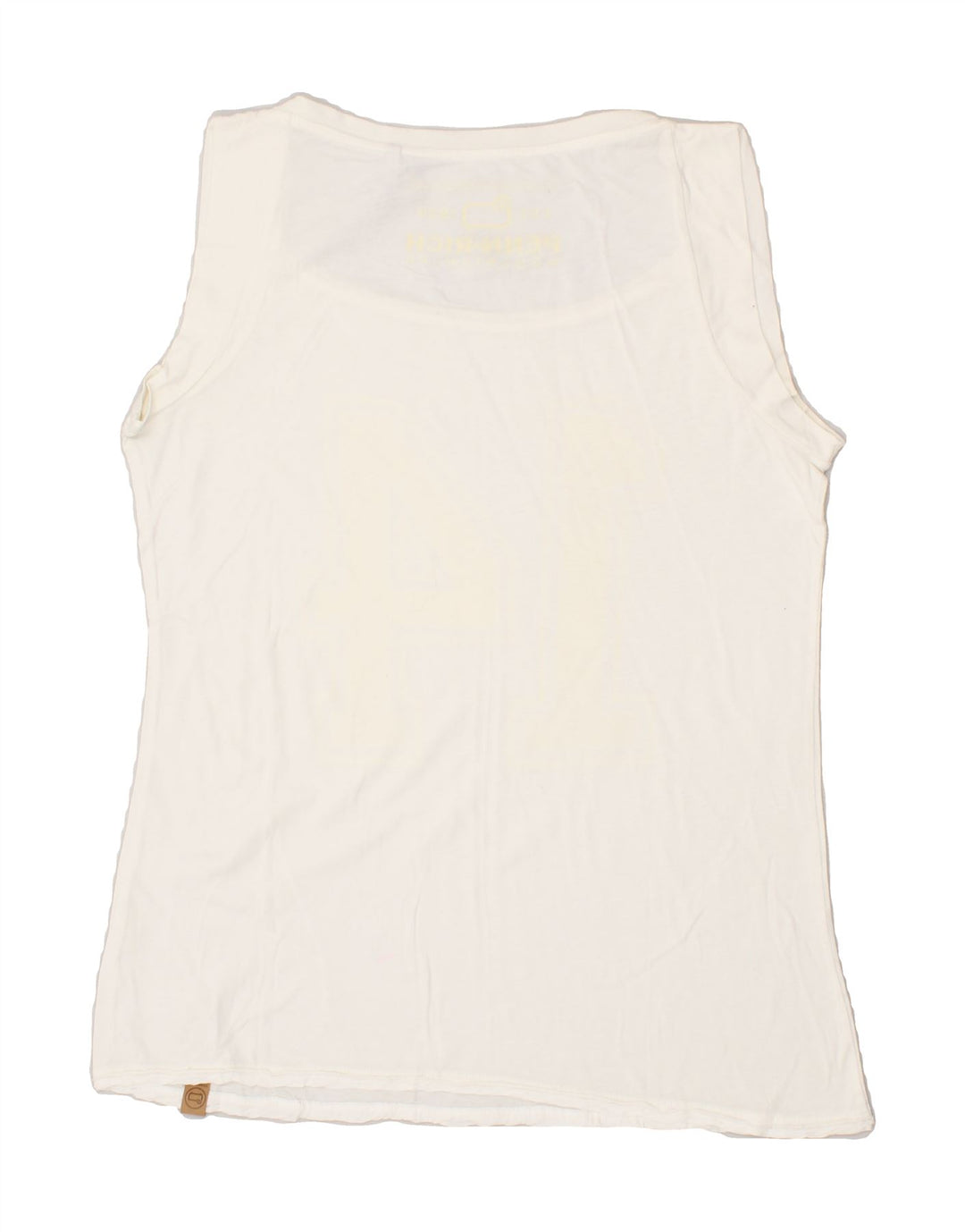 PENN-RICH Womens Graphic Vest Top UK 16 Large Off White Vintage Penn-rich and Second-Hand Penn-rich from Messina Hembry 