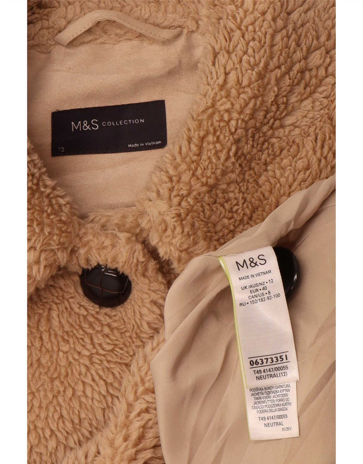 Marks & Spencer Γυναικείο παλτό αρκουδάκι UK 12 μεσαίο μπεζ πολυεστέρας