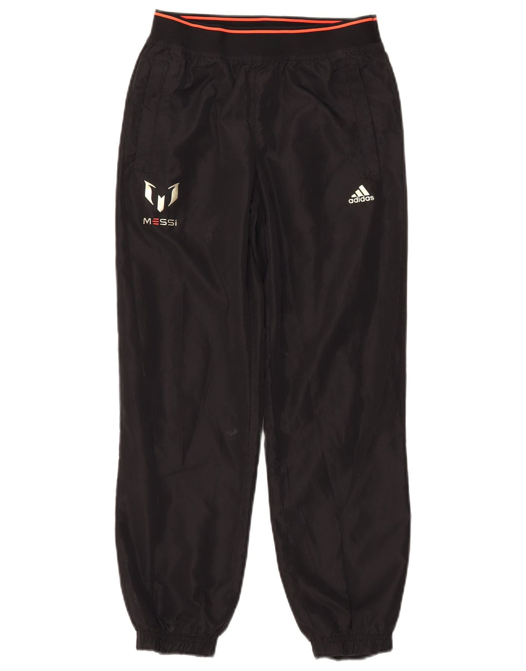 ADIDAS Boys MESSI Tracksuit Trousers Joggers 11-12 Years Black Polyester