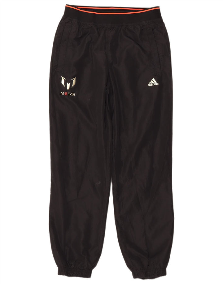 ADIDAS Boys MESSI Tracksuit Trousers Joggers 11-12 Years Black Polyester