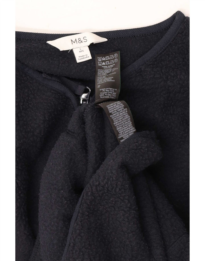 Marks & Spencer Γυναικείο Fleece Jacket UK 16 Large Navy Blue Polyester