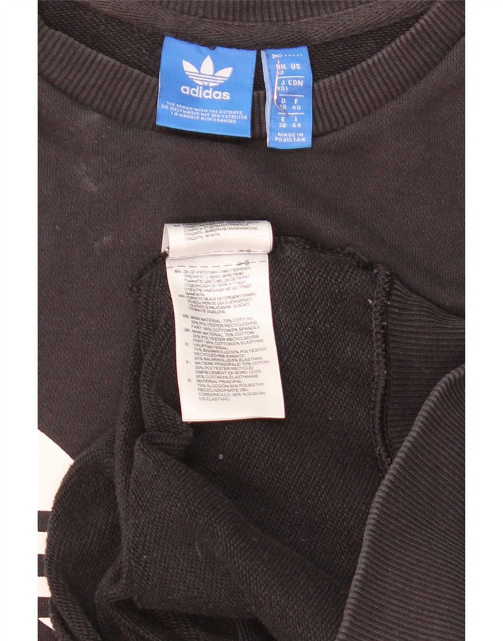Γυναικείο Φούτερ Adidas Graphic Jumper UK 12 μεσαίο μαύρο βαμβακερό