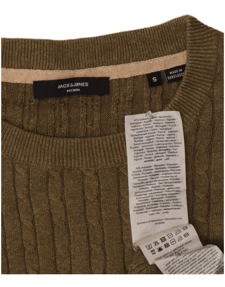 Jack & Jones Ανδρικό πουλόβερ με λαιμόκοψη, μικρό χακί