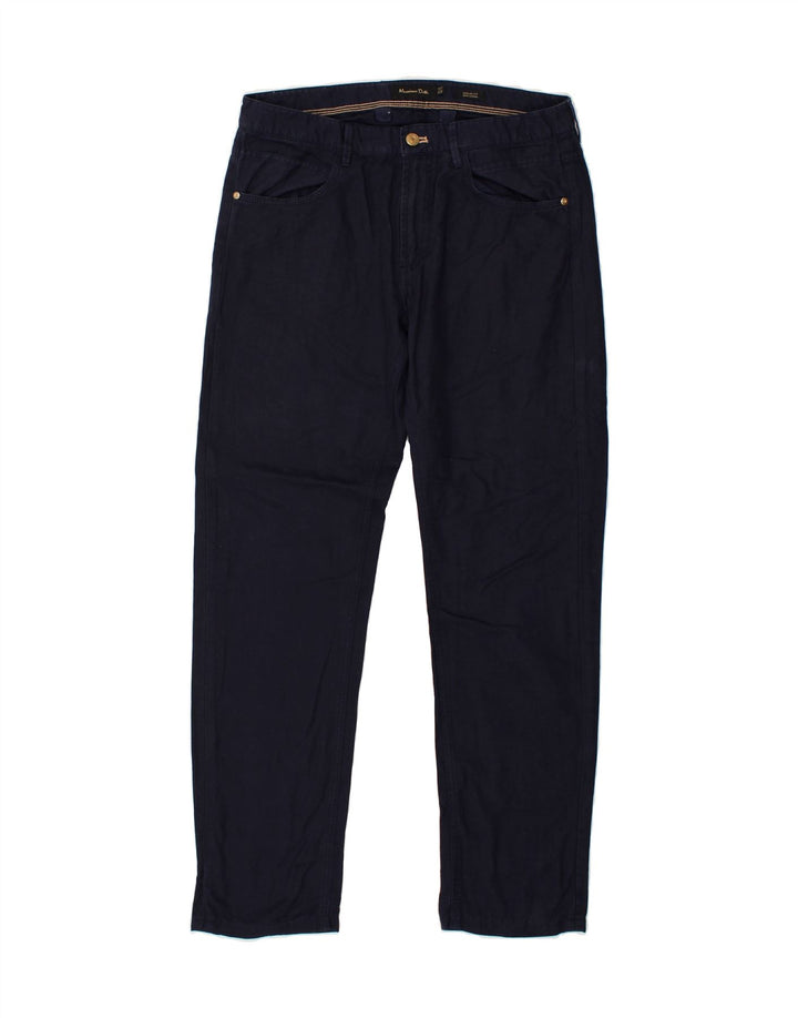 MASSIMO DUTTI Womens Casual Fit Slim Casual Trousers W31 L30 Navy Blue | Vintage Massimo Dutti | Thrift | Second-Hand Massimo Dutti | Used Clothing | Messina Hembry 