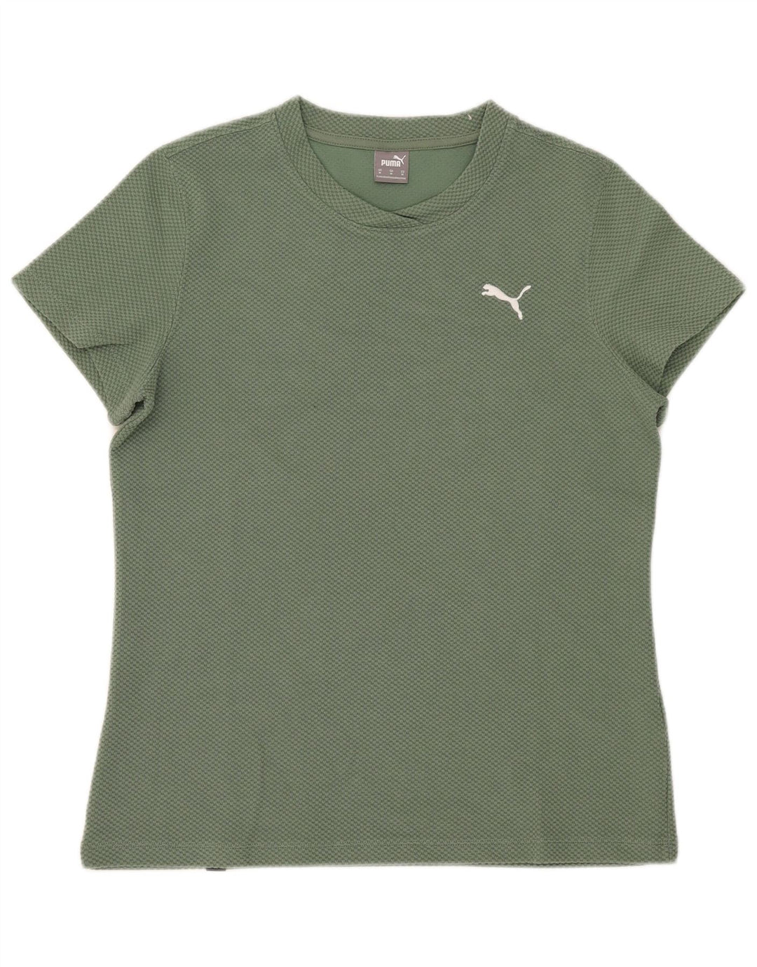 Puma Γυναικείο T-Shirt Top UK 12 Μεσαίο πράσινο βαμβακερό