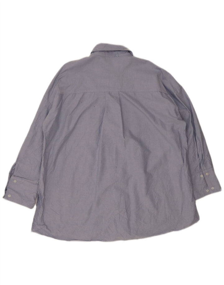 Zara Γυναικείο Longline Oversized Πουκάμισο UK 14 Medium Blue βαμβακερό