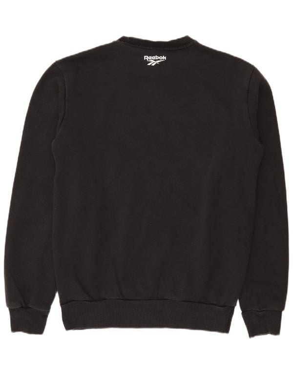 Ανδρικό γραφικό φούτερ Reebok Jumper Μικρό μαύρο βαμβακερό