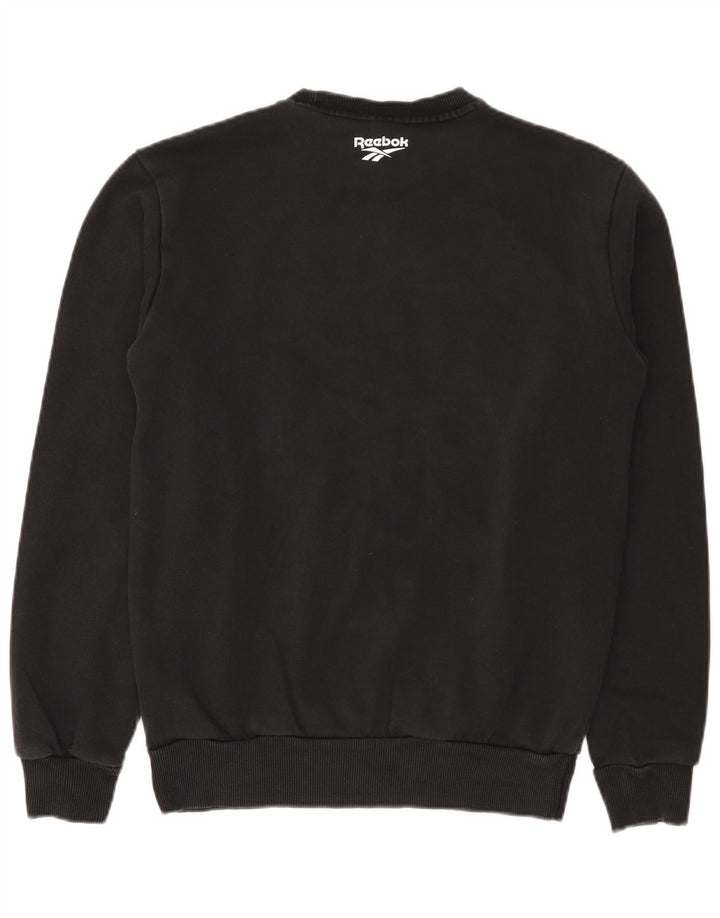 Ανδρικό γραφικό φούτερ Reebok Jumper Μικρό μαύρο βαμβακερό