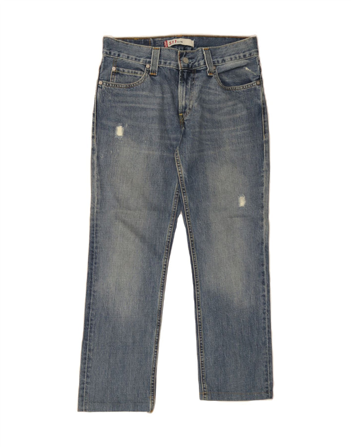 LEVI'S Mens 511 Distressed Slim Jeans W32 L27 Blue Cotton Vintage Levi's and Second-Hand Levi's from Messina Hembry 