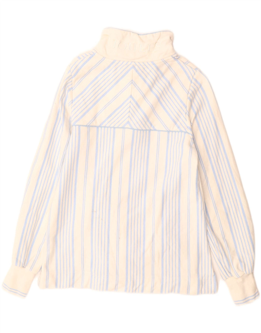 Joules Γυναικεία φούτερ με φερμουάρ, 10 μικρά, λευκά βαμβακερά ριγέ