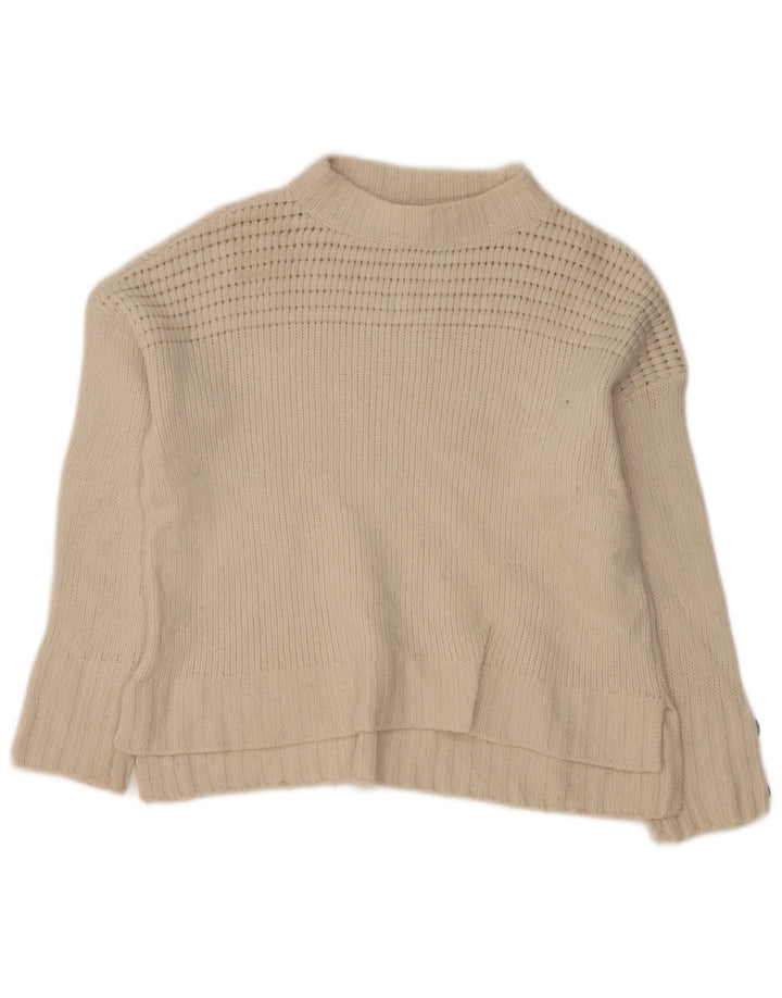 MASSIMO DUTTI Γυναικείο πουλόβερ με λαιμό χελώνα UK 6 XS Off White