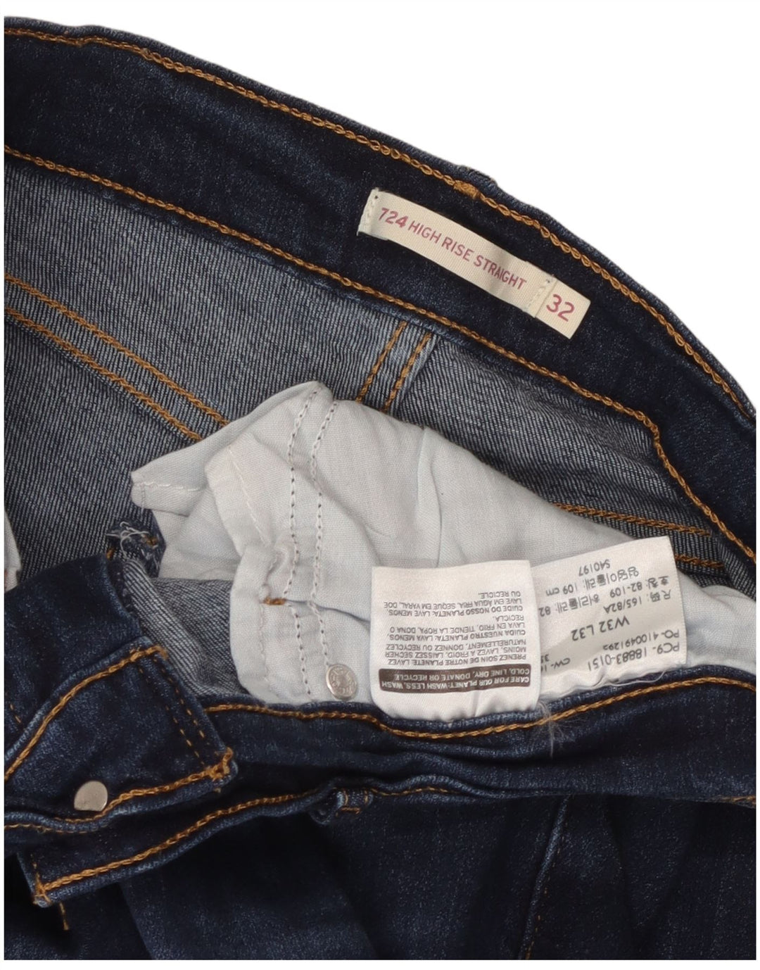 Γυναικείο τζιν Levi's 724 ψηλό ίσιο W32 L32 μπλε