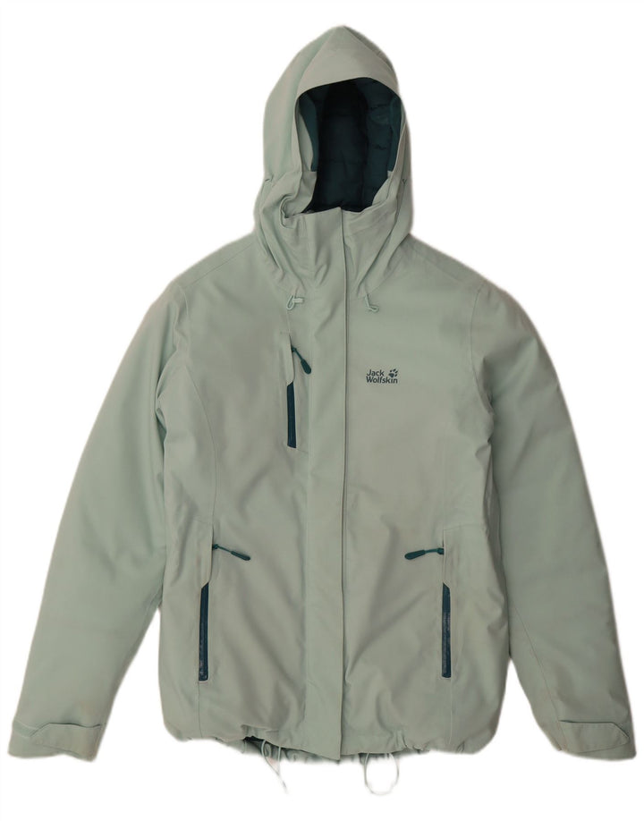 Jack Wolfskin γυναικείο μπουφάν με κουκούλα μεγάλου μεγέθους padded UK 8/10 Small Green