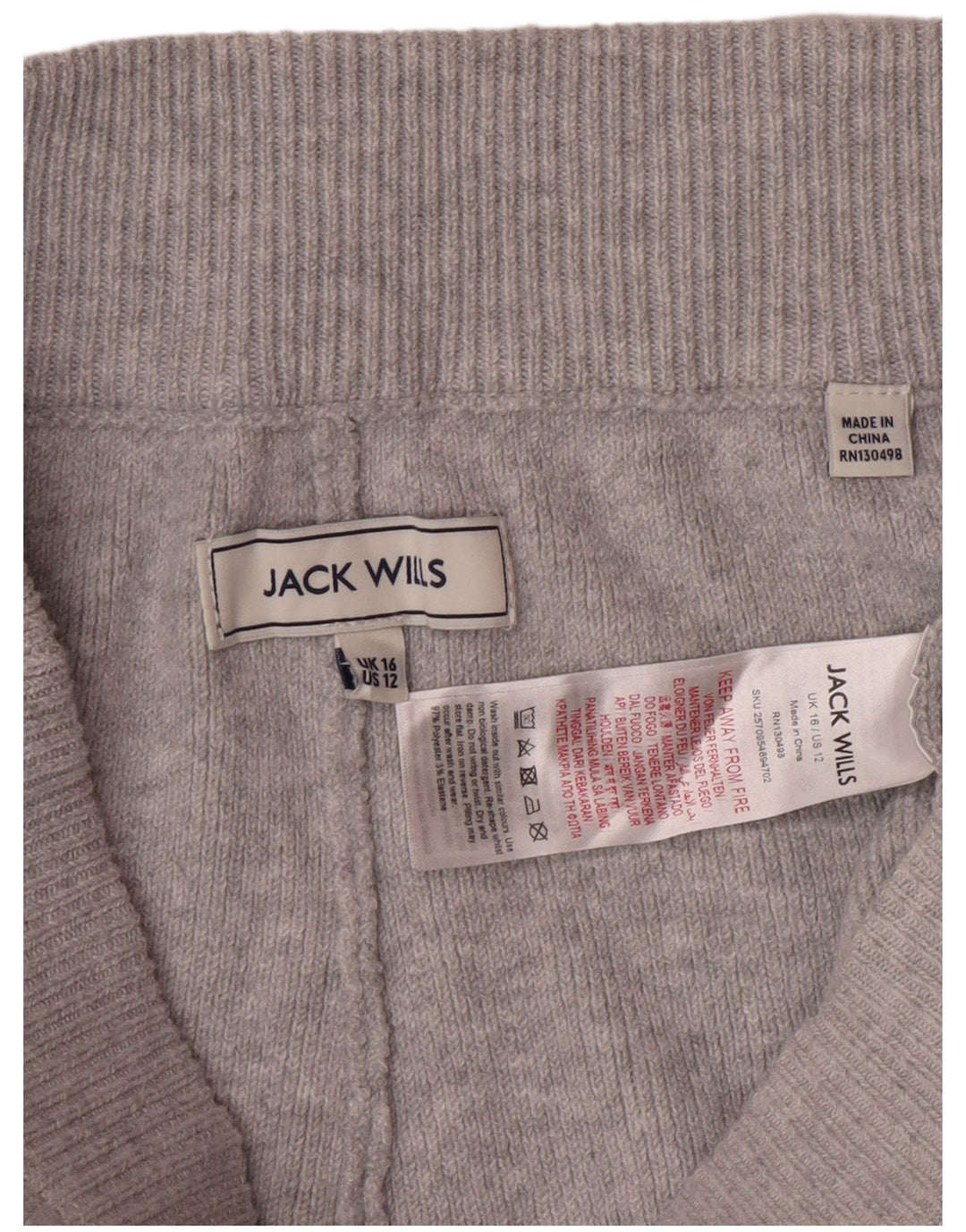JACK WILLS Γυναικεία αθλητική φόρμα παντελόνι Joggers UK 16 Large Grey Flecked