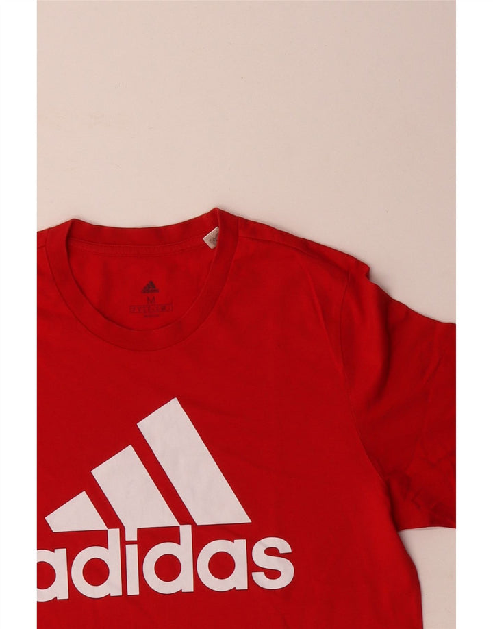 Ανδρικό γραφικό T-Shirt Adidas Top Μεσαίο κόκκινο βαμβακερό