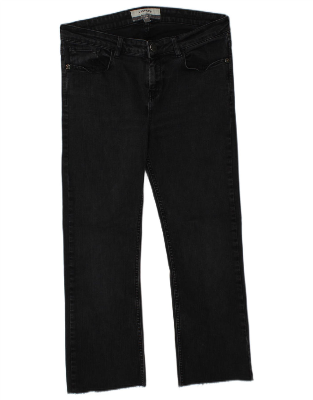 FAT FACE Womens Bootcut Capri Jeans UK 12 Medium W28 L22 Grey Cotton