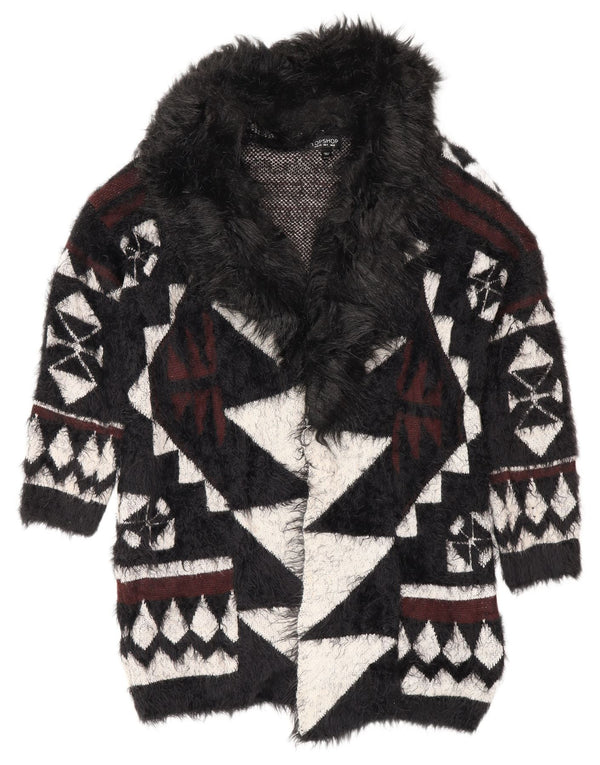 Topshop Γυναικεία Ζακέτα Longline UK 8 Small Black Geometric