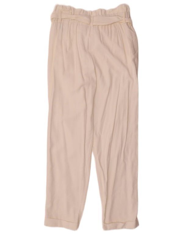 Zara Γυναικείο Trafaluc Ψηλόμεσο Casual Παντελόνι Medium W28 L27 Off White