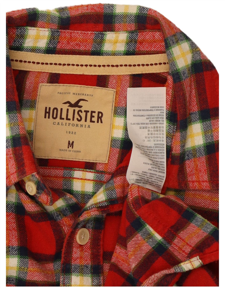 Ανδρικό φανελένιο πουκάμισο Hollister, μεσαίο κόκκινο βαμβακερό