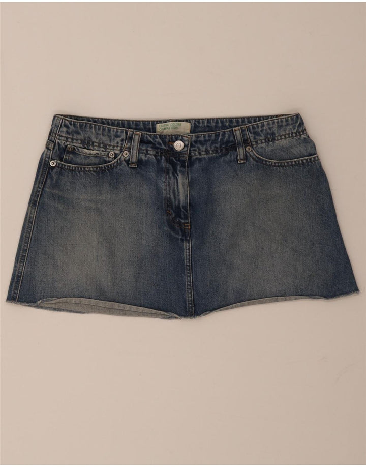Benetton Γυναικεία Τζιν Μίνι Φούστα IT 46 Μεγάλη W32 Μπλε βαμβακερή