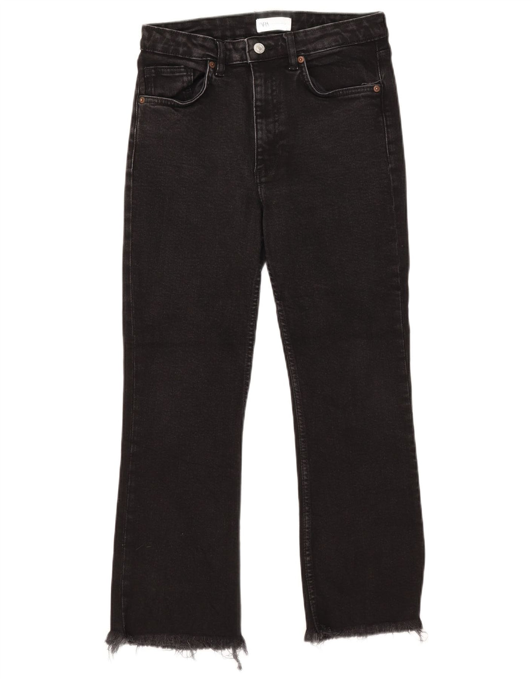 Zara Γυναικείο Cropped Jeans EU 38 Small W28 L25 Black