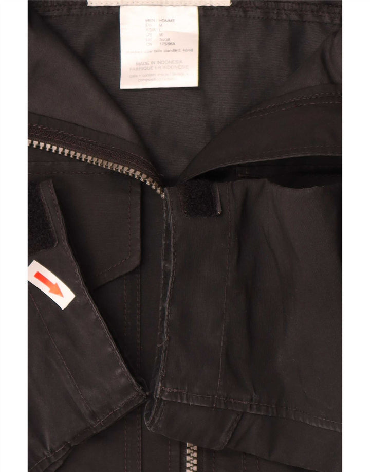 Jack Wolfskin Ανδρικό μπουφάν βροχής με κουκούλα UK 36/38 Μεσαίο μαύρο πολυεστέρα