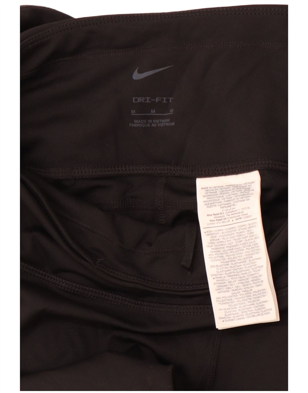 Γυναικείο κολάν NIKE Dri Fit Crop UK 12 μεσαίο μαύρο πολυεστέρα