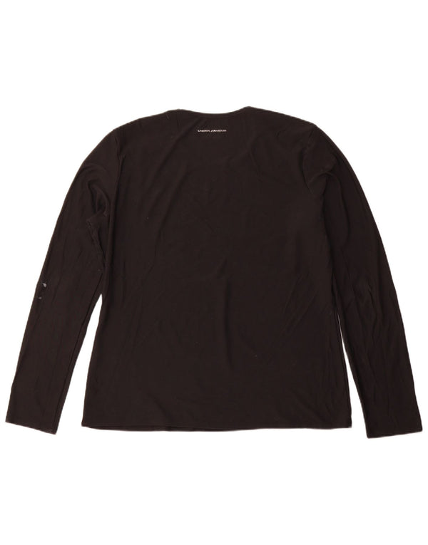 UNDER ARMOR Γυναικείο τοπ μακρυμάνικο UK 14 μεγάλο μαύρο πολυεστέρα