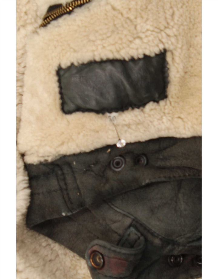 Vintage Ανδρικό Shearling Jacket IT 50 Large Μαύρο