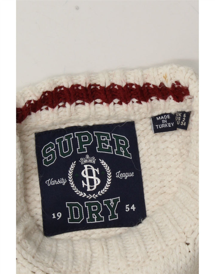 Γυναικείο πουλόβερ SUPERDRY Crew Neck Jumper UK 6 XS White Colourblock