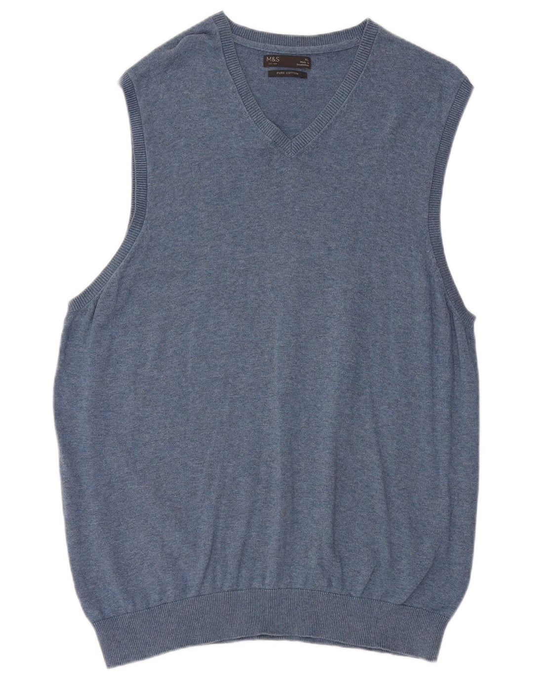 Marks & Spencer Ανδρικό γιλέκο Tank Top XL Blue Cotton