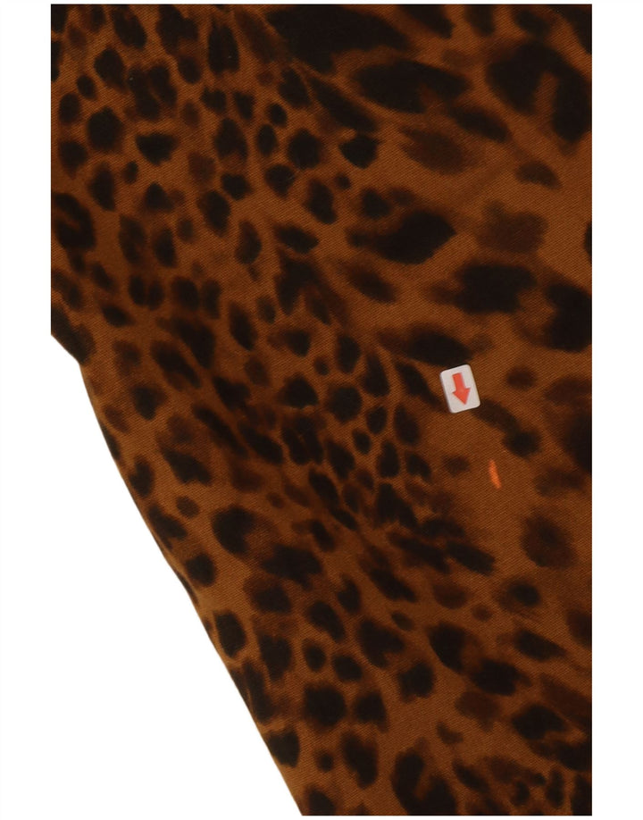 Zara Γυναικείο Oversized Πανωφόρι UK 14 Medium Brown Animal Print Βαμβακερό