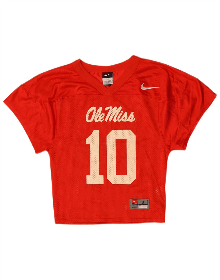 Γυναικείο γραφικό T-Shirt NIKE Crop Top UK 8 Small Red Polyester