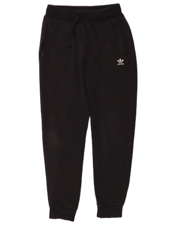 Adidas Boys Tracksuit Trousers Joggers 13-14 ετών Μαύρο βαμβακερό