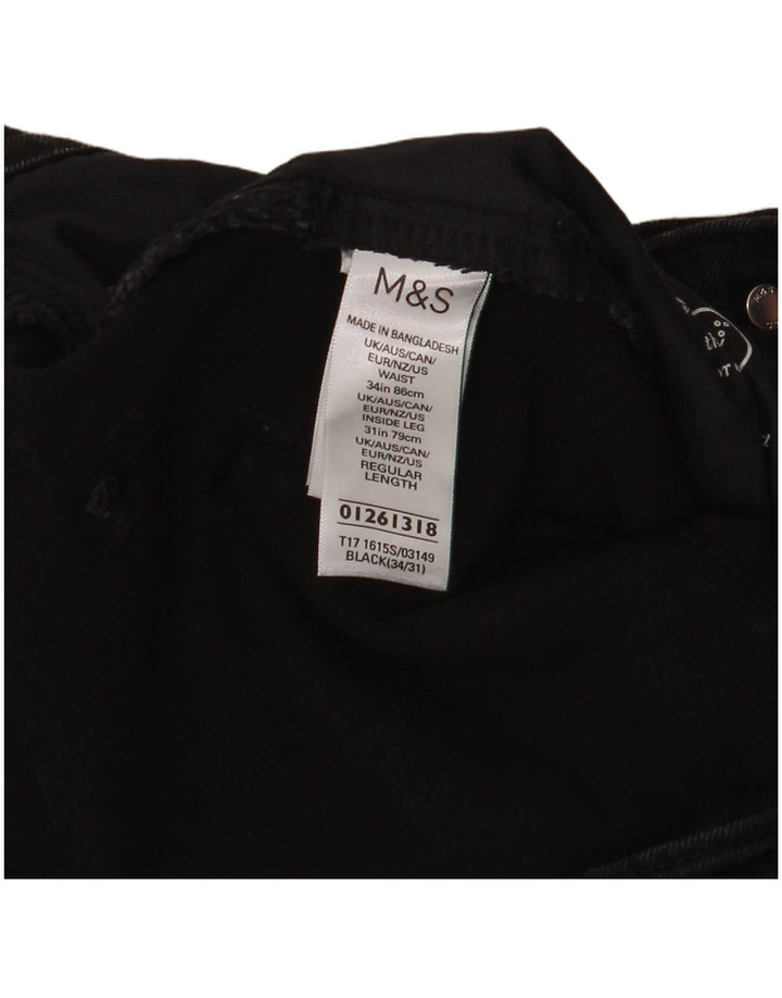 Marks & Spencer Ανδρικό Slim Jeans W34 L31 Μαύρο βαμβακερό