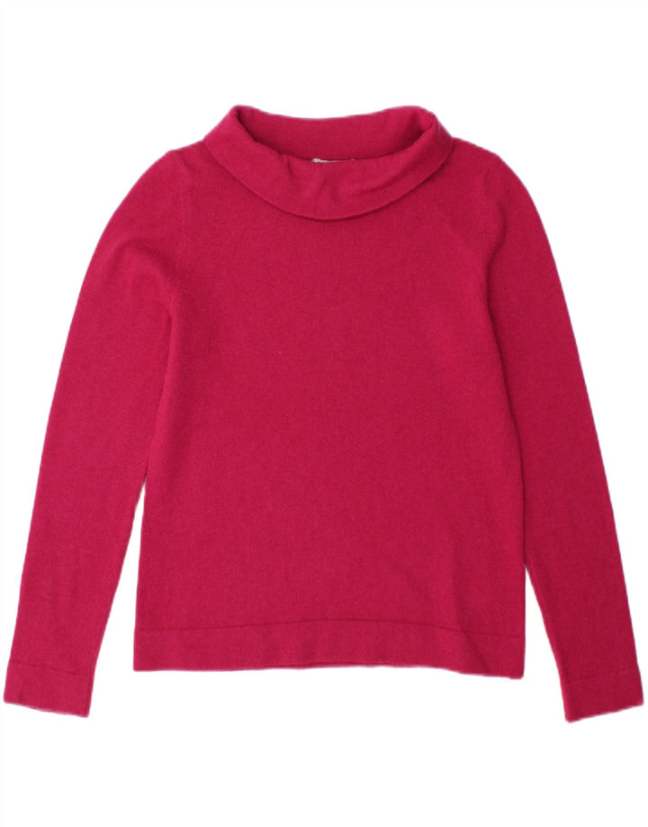 Hobbs Γυναικείο πουλόβερ με ρολό λαιμόκοψη UK 10 Small Pink Wool
