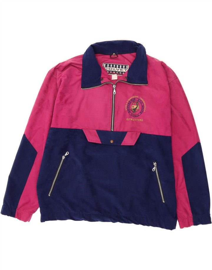 VINTAGE Mens Zip Neck Pullover Tracksuit Top XL Pink Colourblock Vintage Vintage and Second-Hand Vintage from Messina Hembry 