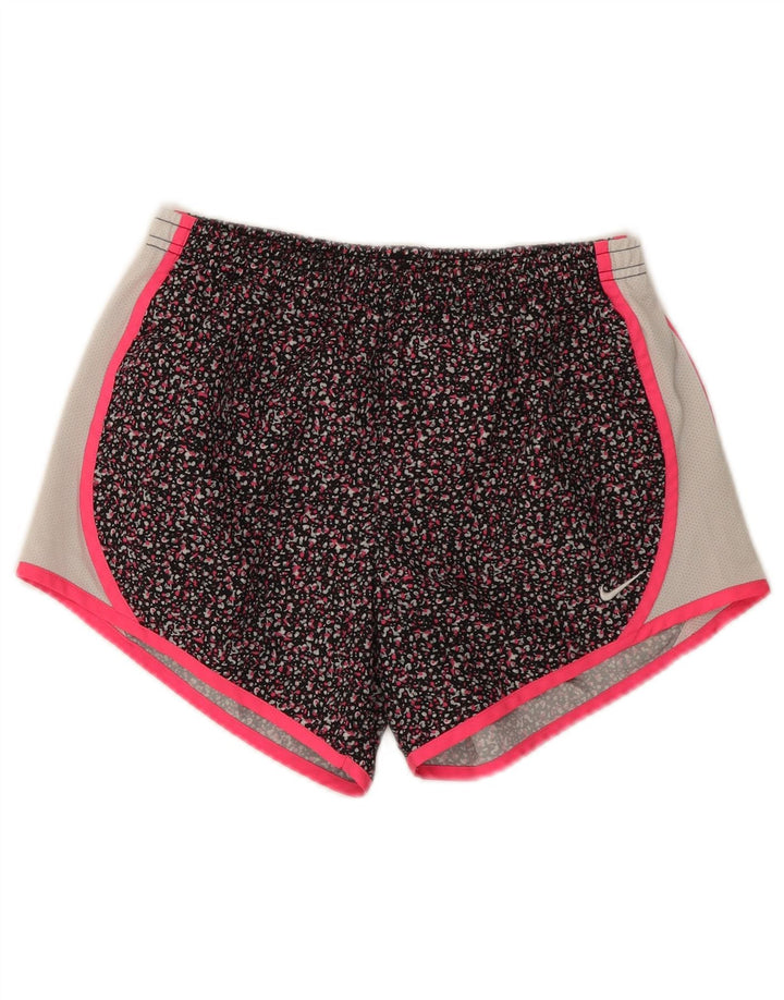 NIKE Womens Sport Shorts UK 18 XL  Multicoloured Spotted Polyester