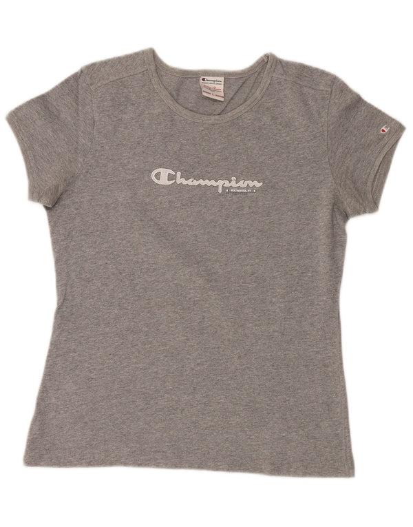 CHAMPION Womens Heritage Classics Graphic T-shirt Top UK 14 Large Grey