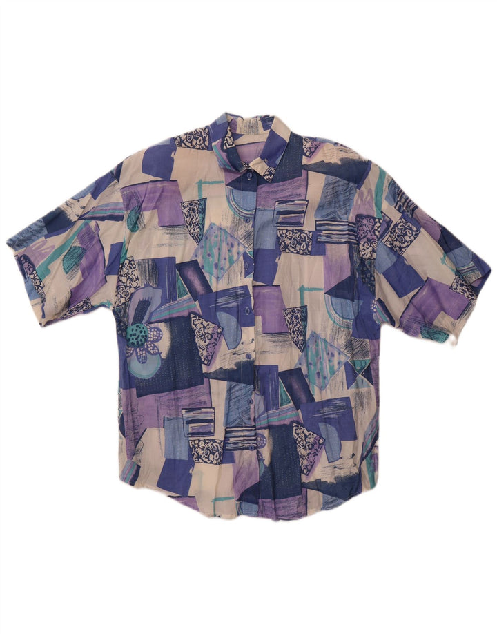 Vintage γυναικείο κοντομάνικο πουκάμισο UK 18 XL Πολύχρωμο συνονθύλευμα