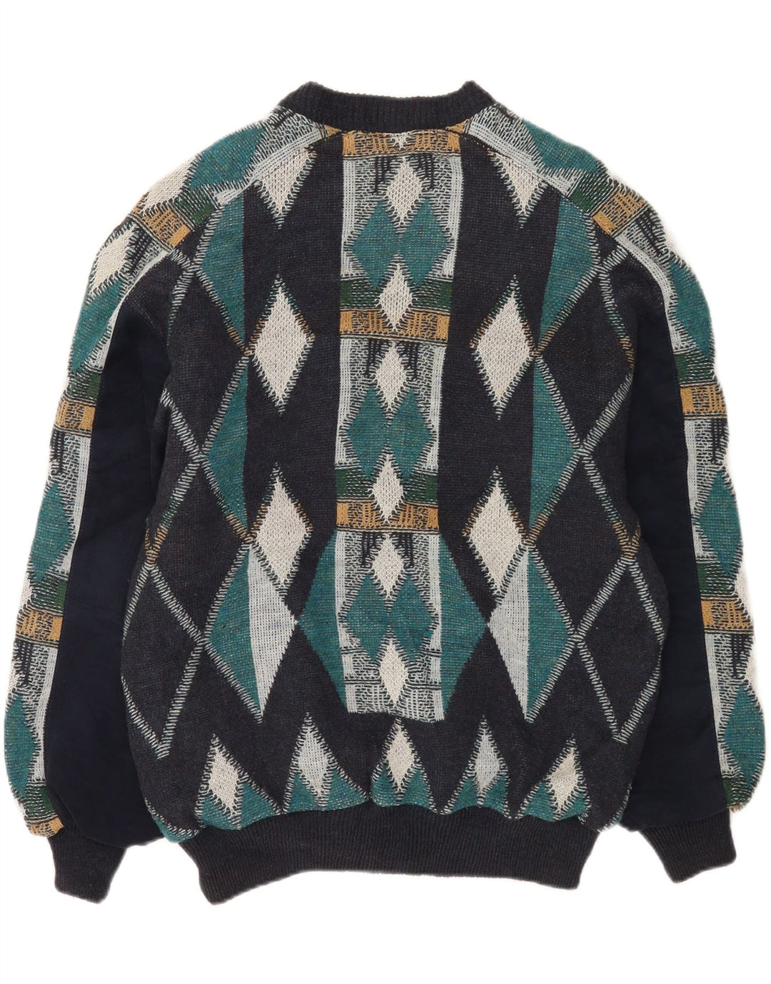 Luciano Chiari Ανδρικό Bomber Jacket UK 40 Large Navy Blue Argyle/Diamond