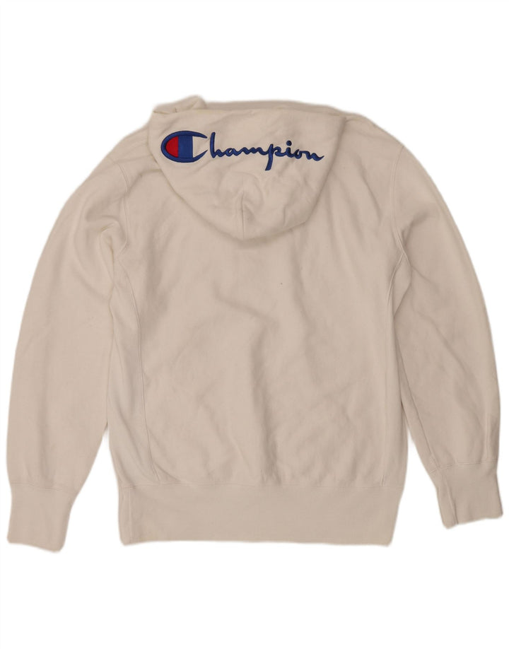 Champion Mens Hoodie Jumper XL White Cotton
