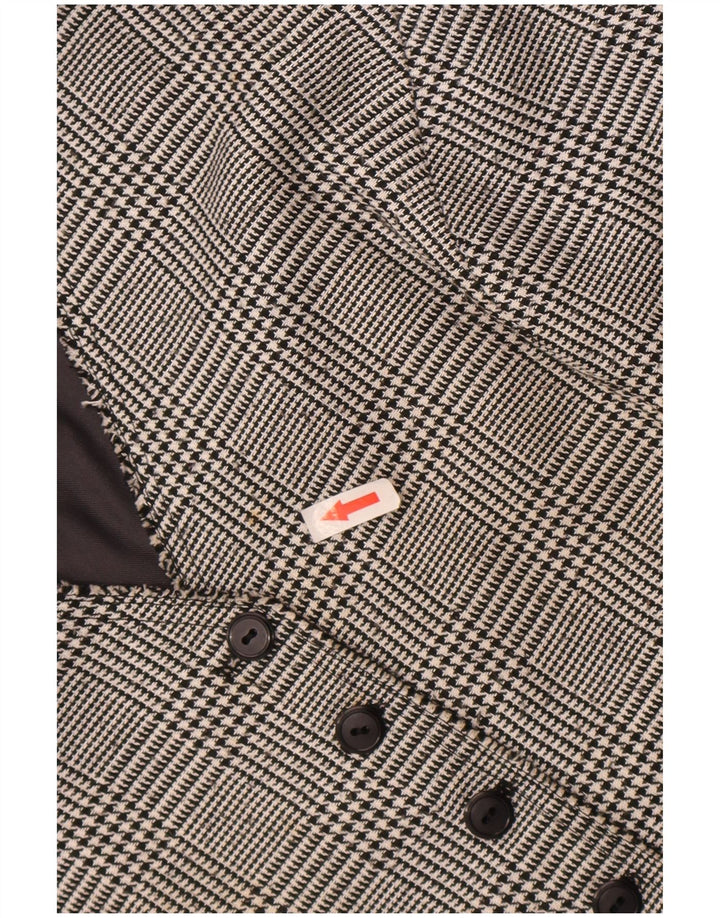 Vintage γυναικείο γιλέκο UK 16 Large Grey Houndstooth