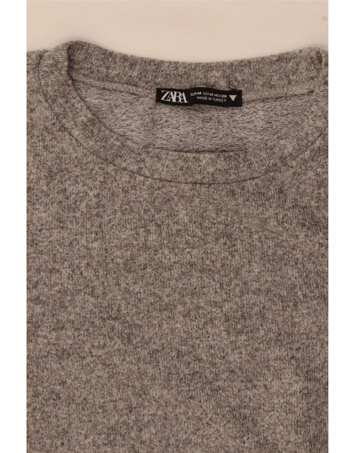 Zara Γυναικεία Μπλούζα Τοπ UK 12 Medium Grey Flecked