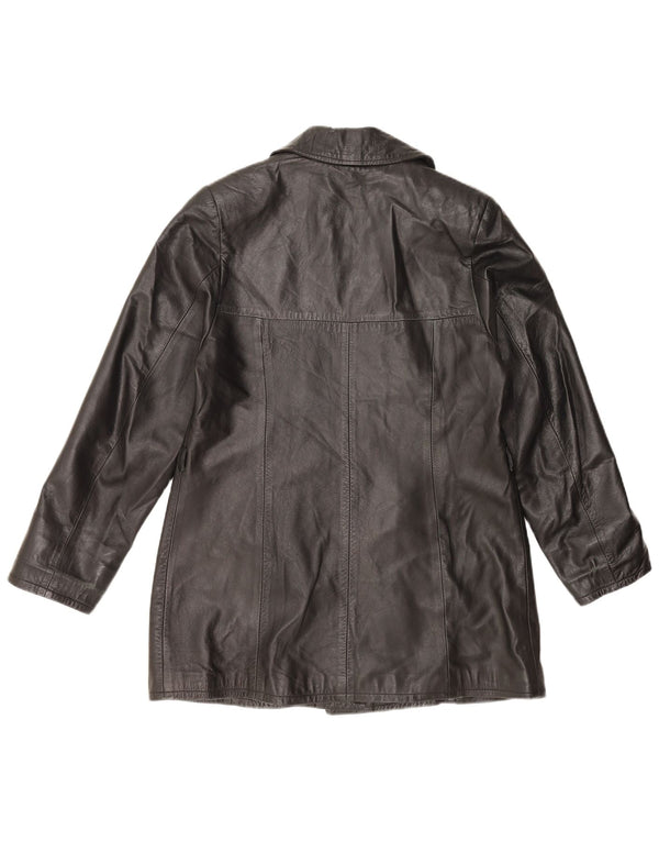 Vintage Γυναικείο Δερμάτινο Μπουφάν UK 18 XL Μαύρο Δερμάτινο