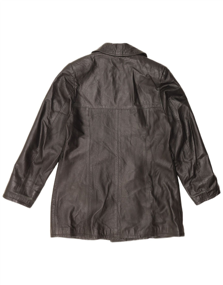 Vintage Γυναικείο Δερμάτινο Μπουφάν UK 18 XL Μαύρο Δερμάτινο