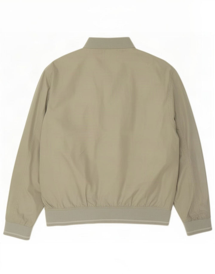 Marks & Spencer Mens Standard Fit Bomber Jacket UK 40 Large Green Polyester
