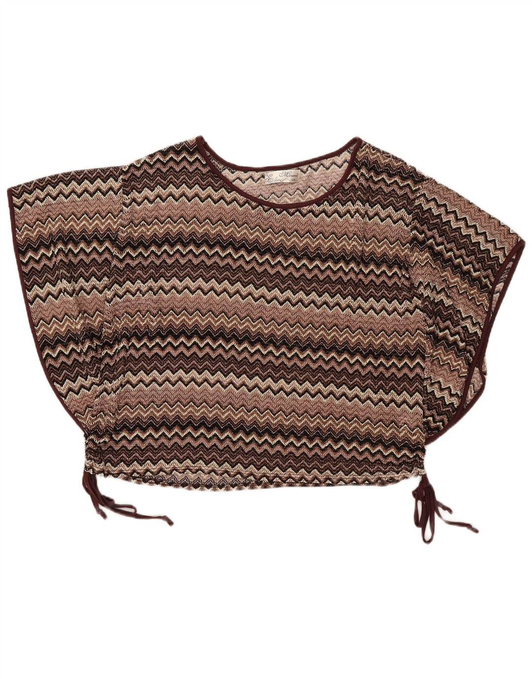 Mizumi Γυναικεία Μπλούζα Μπλουζάκι Μπλούζας Oversized UK 10 Small Brown Chevron