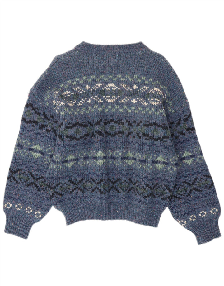 Γυναικείο Levi's Boat Neck Jumper πουλόβερ UK 16 Large Blue Fair Isle