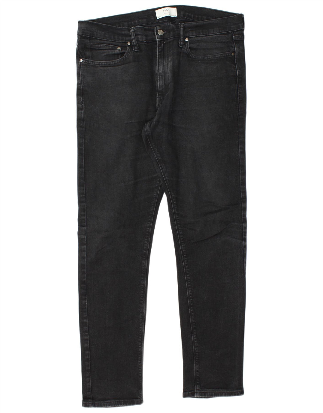 Marks & Spencer Ανδρικό Slim Jeans W36 L33 Μαύρο βαμβακερό